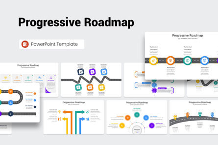 Progressive Roadmap PowerPoint Template, PowerPoint Template, 11646, Business — PoweredTemplate.com