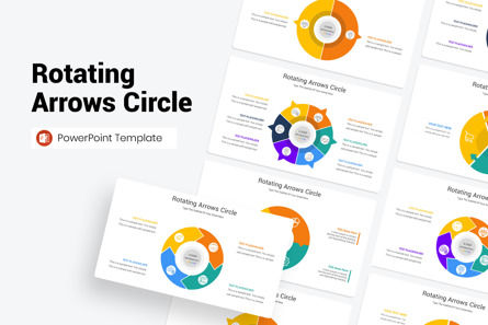 Rotating Arrows Circle PowerPoint Template, PowerPoint Template, 11648, Infographics — PoweredTemplate.com