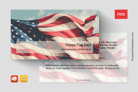 Happy Flag Day Free Presentation Template, Grátis Tema do Google Slides, 11655, América — PoweredTemplate.com