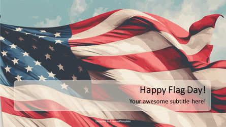 Happy Flag Day Free Presentation Template, Slide 2, 11655, America — PoweredTemplate.com