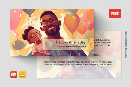 Happy Father's Day Free Greeting Card Presentation Template, Gratis Google Presentaties-thema, 11656, Vakantie/Speciale Gelegenheden — PoweredTemplate.com