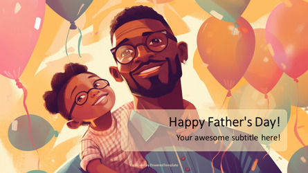Happy Father's Day Free Greeting Card Presentation Template, Dia 2, 11656, Vakantie/Speciale Gelegenheden — PoweredTemplate.com