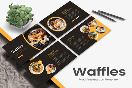 Waffles - Food PowerPoint Presentation Template, 파워 포인트 템플릿, 11664, Food & Beverage — PoweredTemplate.com