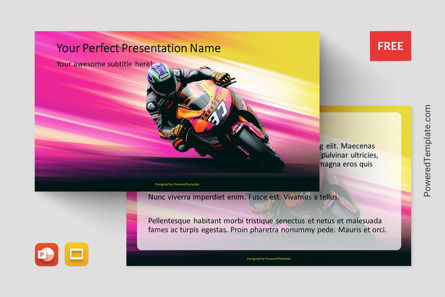 Speed Racer - MotoGP Edition Presentation Template, 무료 Google 슬라이드 테마, 11673, 자동차 및 교통수단 — PoweredTemplate.com