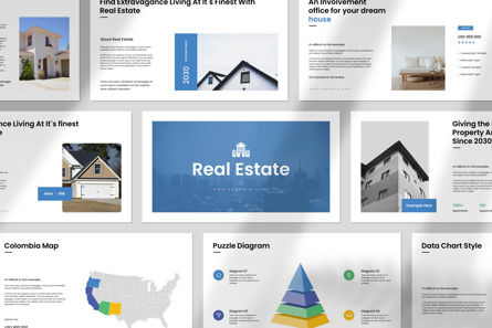 Real Estate Presentation Template, Plantilla de PowerPoint, 11691, Negocios — PoweredTemplate.com