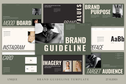 Brand Guideline Presentation Template, Modello PowerPoint, 11698, Lavoro — PoweredTemplate.com