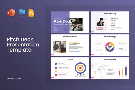 Pitch Deck Presentation Template, PowerPoint模板, 11701, 商业 — PoweredTemplate.com