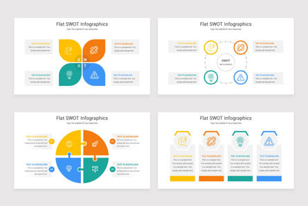 FLAT SWOT Google Slides Template, Slide 4, 11706, Bisnis — PoweredTemplate.com