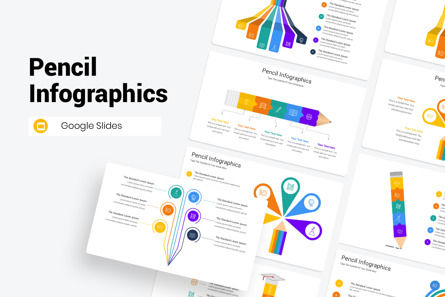 Pencil Infographics Google Slides Template, Theme Google Slides, 11709, Graphiques et schémas pédagogiques — PoweredTemplate.com