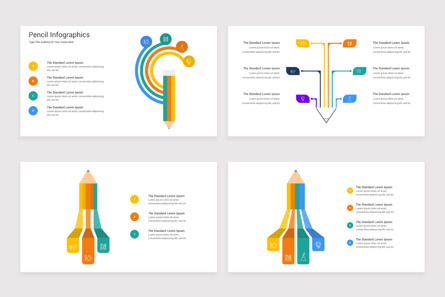 Pencil Infographics Google Slides Template, Slide 3, 11709, Bagan dan Diagram Pendidikan — PoweredTemplate.com
