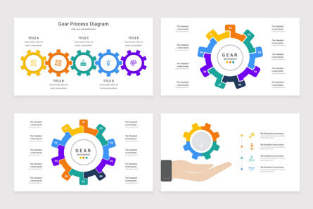 Gear Process Diagram Google Slides Template, スライド 3, 11713, プロセス図 — PoweredTemplate.com