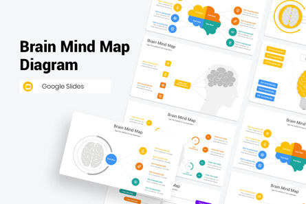 Brain Mind Map Diagram Google Slides Template, Tema de Google Slides, 11715, Conceptos de negocio — PoweredTemplate.com