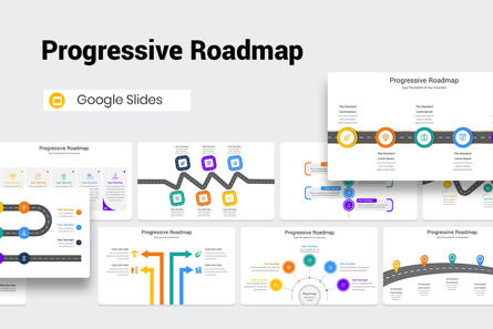 Progressive Roadmap Google Slides Template, Theme Google Slides, 11717, Business — PoweredTemplate.com