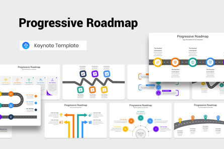 Progressive Roadmap Keynote Template, 苹果主题演讲模板, 11729, 商业 — PoweredTemplate.com