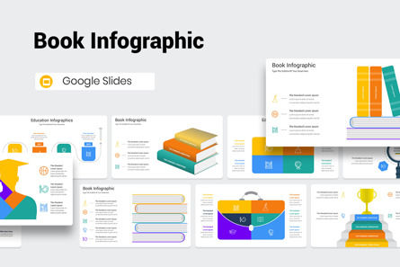 Book Infographic Google Slides Template, Google Slides Thema, 11740, Education & Training — PoweredTemplate.com