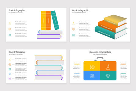 Book Infographic Google Slides Template, Deslizar 2, 11740, Education & Training — PoweredTemplate.com