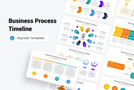 Business Process Timeline Keynote Template, Keynote Template, 11743, Business — PoweredTemplate.com
