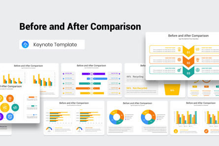 Before and After Comparison Keynote Template, Modele Keynote, 11750, Business — PoweredTemplate.com