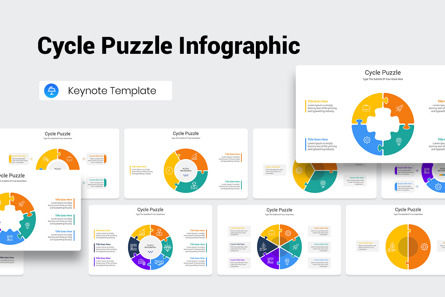 Cycle Puzzle Keynote Template, Template Keynote, 11754, Diagram Puzzle — PoweredTemplate.com
