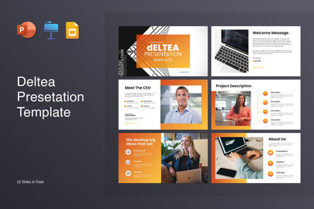 Deltea Presentation Template, PowerPoint Template, 11756, Business — PoweredTemplate.com