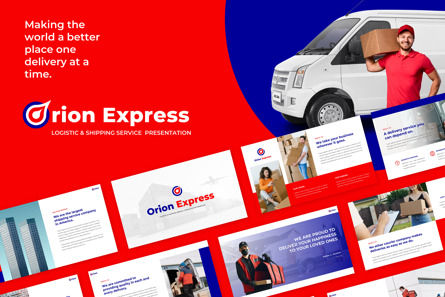 Orion - Logistic Shipping Service Powerpoint, Modello PowerPoint, 11769, Lavoro — PoweredTemplate.com