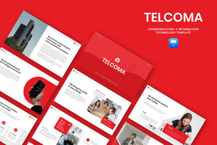 Telcoma - Communication Information Technology Keynote, Apple基調講演テンプレート, 11774, 通信 — PoweredTemplate.com