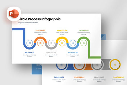 Circle Process Infographic - PowerPoint Template, PowerPoint-sjabloon, 11803, Bedrijf — PoweredTemplate.com