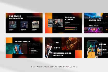Urban Music Style - PowerPoint Template, 슬라이드 2, 11804, Art & Entertainment — PoweredTemplate.com