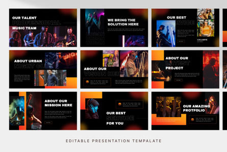 Urban Music Style - PowerPoint Template, スライド 3, 11804, Art & Entertainment — PoweredTemplate.com