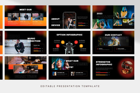 Urban Music Style - PowerPoint Template, スライド 4, 11804, Art & Entertainment — PoweredTemplate.com