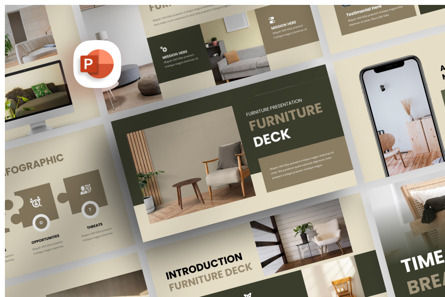 Minimalist Furniture Deck - PowerPoint Template, 파워 포인트 템플릿, 11808, 비즈니스 — PoweredTemplate.com