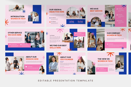 Women In Tech - PowerPoint Template, Diapositiva 3, 11809, Negocios — PoweredTemplate.com