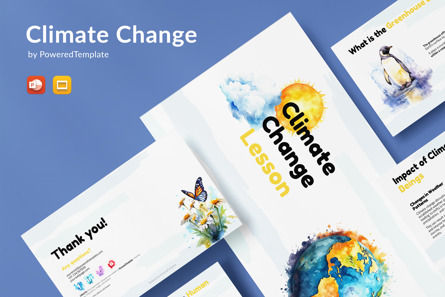 Climate Change Lesson - Free Presentation Template, 무료 Google 슬라이드 테마, 11811, Education & Training — PoweredTemplate.com