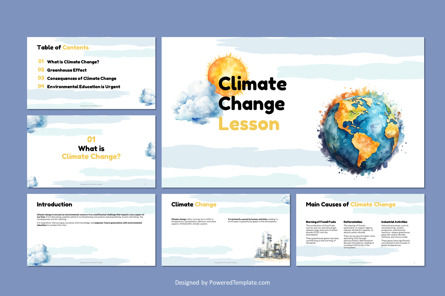 Climate Change Lesson - Free Presentation Template, スライド 2, 11811, Education & Training — PoweredTemplate.com