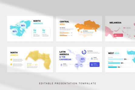 United Nation Subregion - Map PowerPoint Template, Diapositive 2, 11817, USA — PoweredTemplate.com