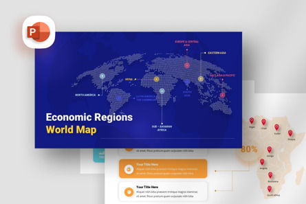 Economic Regions World - Map PowerPoint Template, 11819, America — PoweredTemplate.com