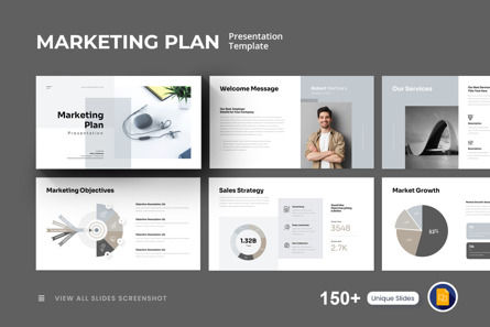 Marketing Plan Google Slides Template, Tema Google Slides, 11826, Bisnis — PoweredTemplate.com