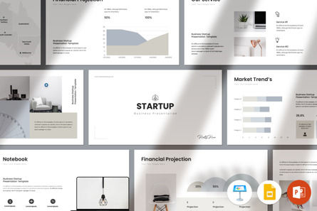 Startup Presentation Template, PowerPoint-sjabloon, 11829, Bedrijf — PoweredTemplate.com
