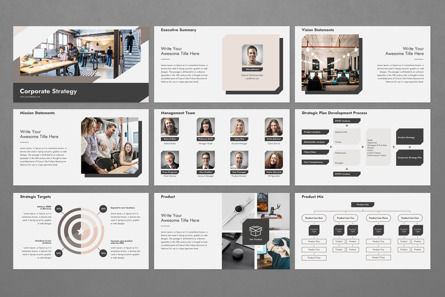 Corporate Strategy PowerPoint, Diapositiva 2, 11839, Negocios — PoweredTemplate.com