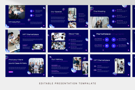 NFT Marketplace - PowerPoint Template, Diapositiva 3, 11857, Negocios — PoweredTemplate.com