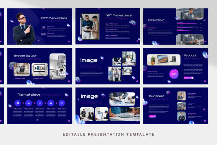 NFT Marketplace - PowerPoint Template, Diapositiva 4, 11857, Negocios — PoweredTemplate.com