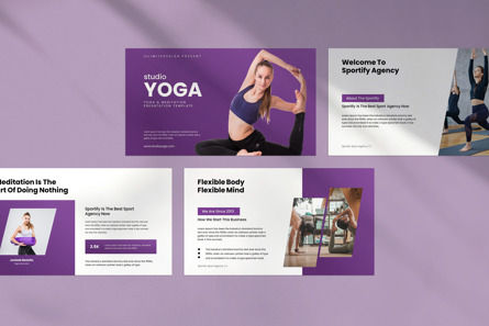 Studio Yoga Presentation Template, 슬라이드 3, 11871, 건강 및 레크레이션 — PoweredTemplate.com