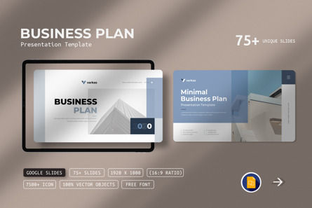 Business Plan Google Slides Template, Theme Google Slides, 11874, Business — PoweredTemplate.com
