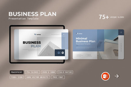 Business Plan PowerPoint Template, Modello PowerPoint, 11875, Lavoro — PoweredTemplate.com