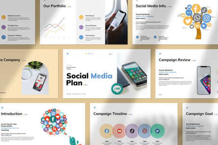 Social Media Presentation Template, Modelo do PowerPoint, 11881, Negócios — PoweredTemplate.com