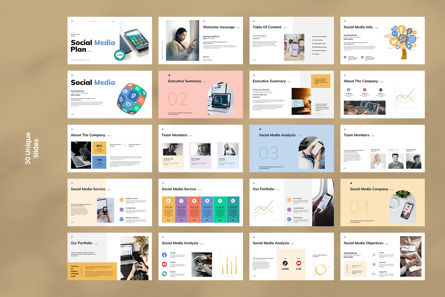 Social Media Presentation Template, Diapositive 8, 11881, Business — PoweredTemplate.com