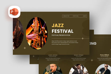 Jazz Festival - PowerPoint Template, 파워 포인트 템플릿, 11883, Art & Entertainment — PoweredTemplate.com