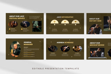 Jazz Festival - PowerPoint Template, 幻灯片 2, 11883, Art & Entertainment — PoweredTemplate.com