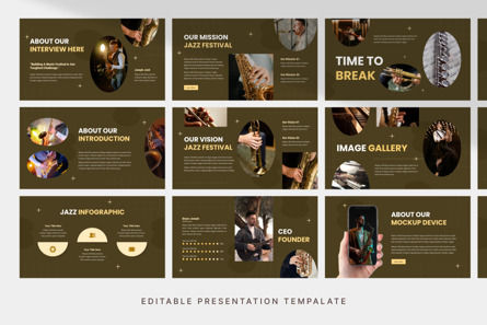Jazz Festival - PowerPoint Template, Diapositiva 3, 11883, Art & Entertainment — PoweredTemplate.com