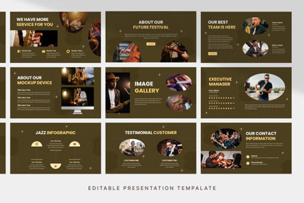 Jazz Festival - PowerPoint Template, Diapositiva 4, 11883, Art & Entertainment — PoweredTemplate.com